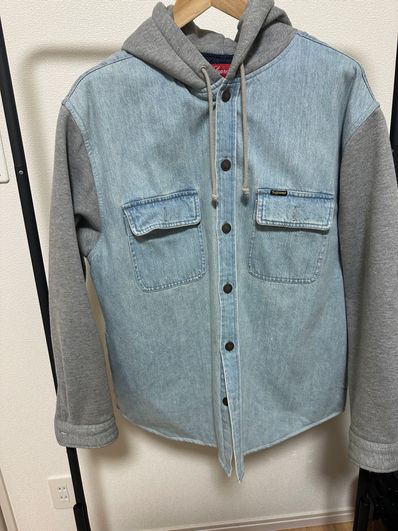 Supreme Fleece Hooded Denim Shirt "Blue"