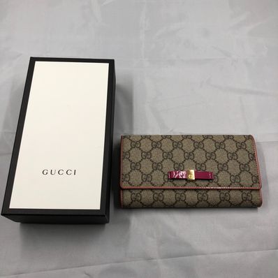 GUCCI GG Supreme Canvas Flap Long Wallet