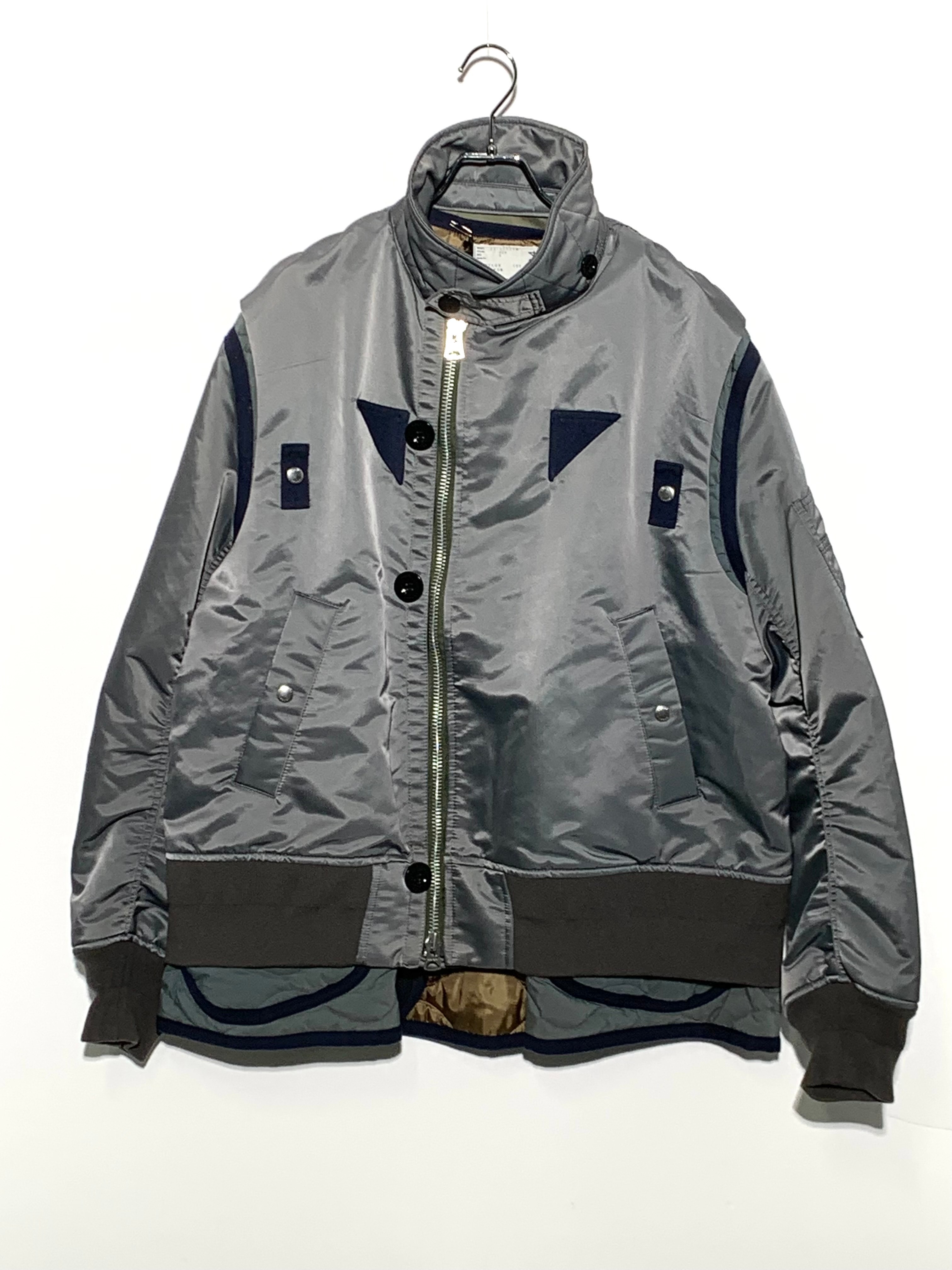 sacai 22AW Nylon Twill Mix Blouson Grey