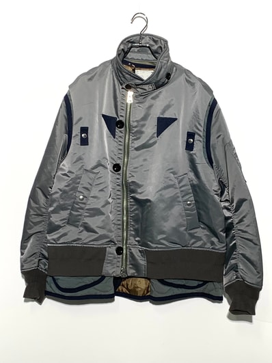 sacai 22AW Nylon Twill Mix Blouson Grey