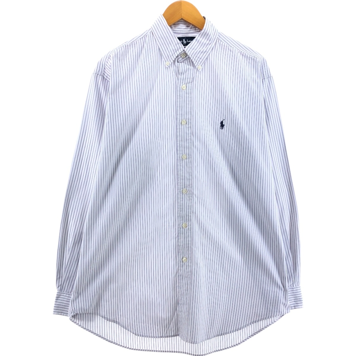 古着 ラルフローレン Ralph Lauren BLAKE マルチストライプ 長袖 ボタンダウンストライプシャツ メンズM相当/eaa547800