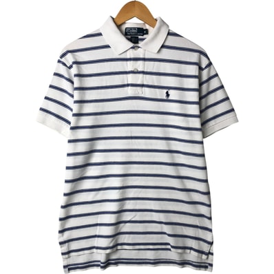 古着 ラルフローレン Ralph Lauren POLO by Ralph Lauren ボーダー柄 半袖 ポロシャツ メンズM相当/eaa561853