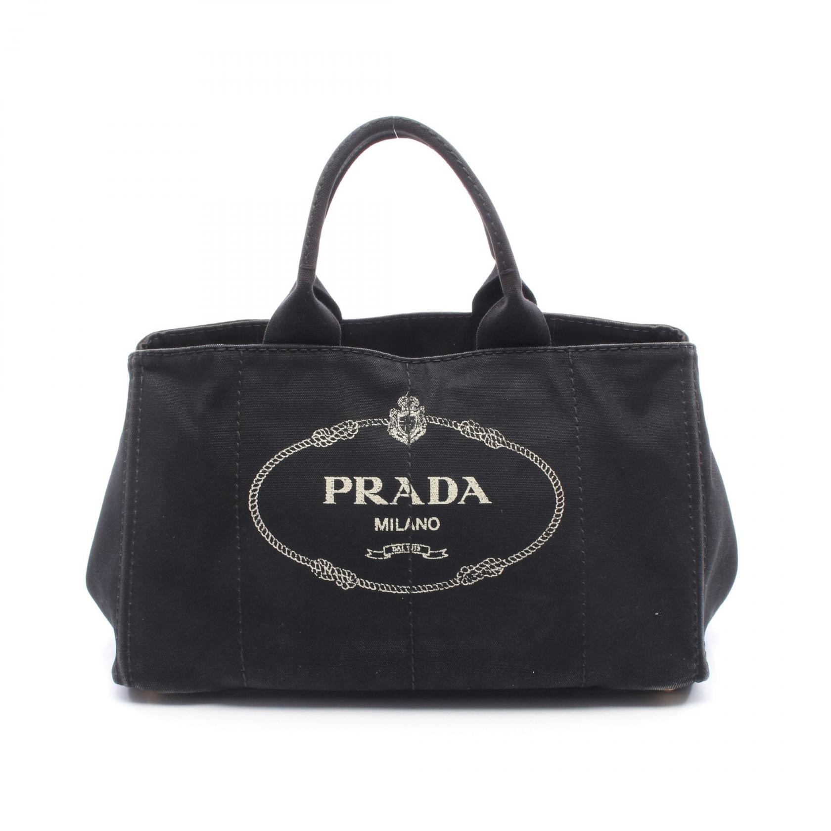 プラダ PRADA CANAPA カナパ トートバッグ バッグ キャンバス レディース ブラック系 BN1872 【中古】