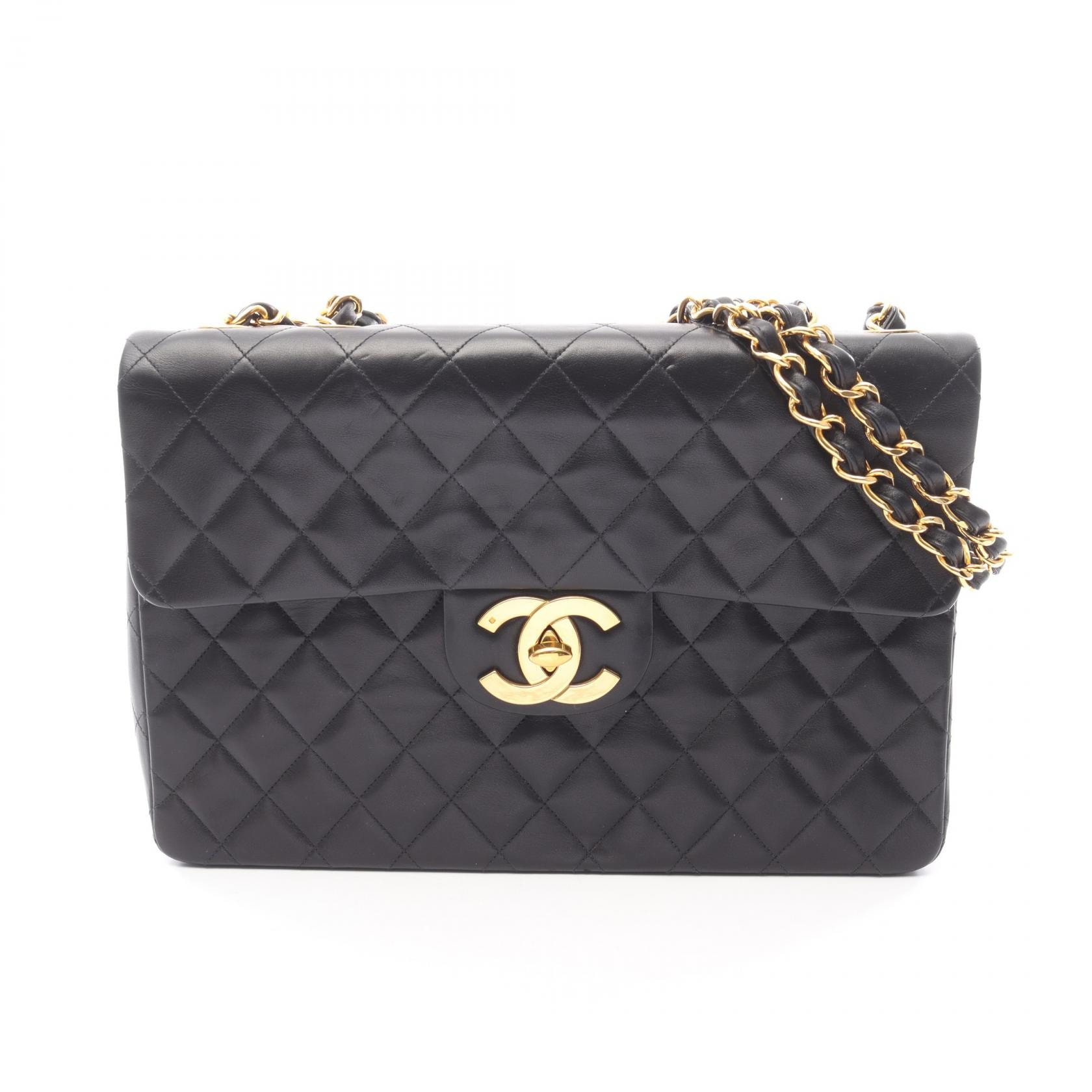 シャネル CHANEL デカマトラッセ34 ショルダーバッグ バッグ ラムスキン(羊革) レディース ブラック系 【中古】