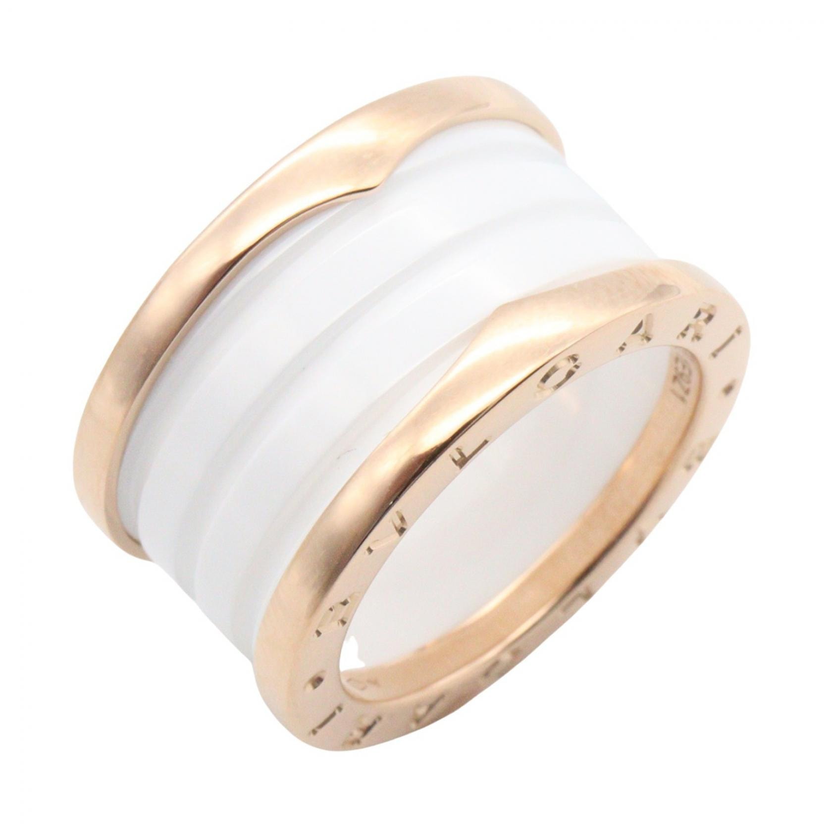 ブルガリ BVLGARI B-zero1 ビーゼロワン リング 4バンド セラミック リング・指輪 ジュエリー K18PG(ピンクゴールド) セラミック メンズ レディース ゴールド系 / ホワイト系 346518 【中古】