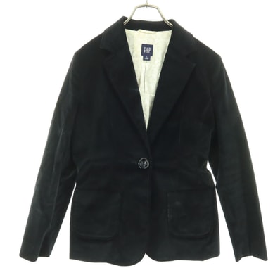 GAP ギャップ コットン 長袖 デニムテーラードジャケット 6 ブラック