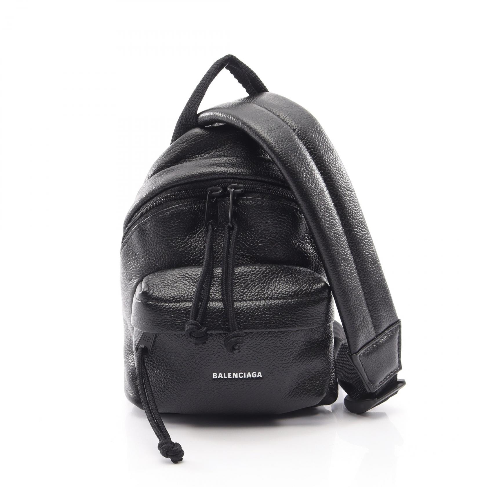 バレンシアガ BALENCIAGA エクスプローラー ミニバックパック ショルダーバッグ バッグ レザー レディース ブラック系 656060 【中古】