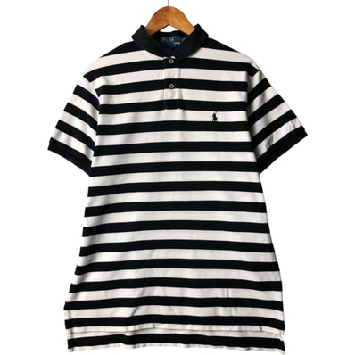 古着 ラルフローレン Ralph Lauren POLO by Ralph Lauren CUSTOM FIT 半袖 ボーダー ポロシャツ メンズXL相当/eaa567037