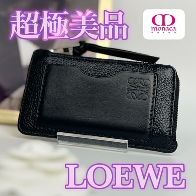 超極美品 LOEWE フラグメント コインケース カードケース 小銭入れ ブラック レディース メンズ