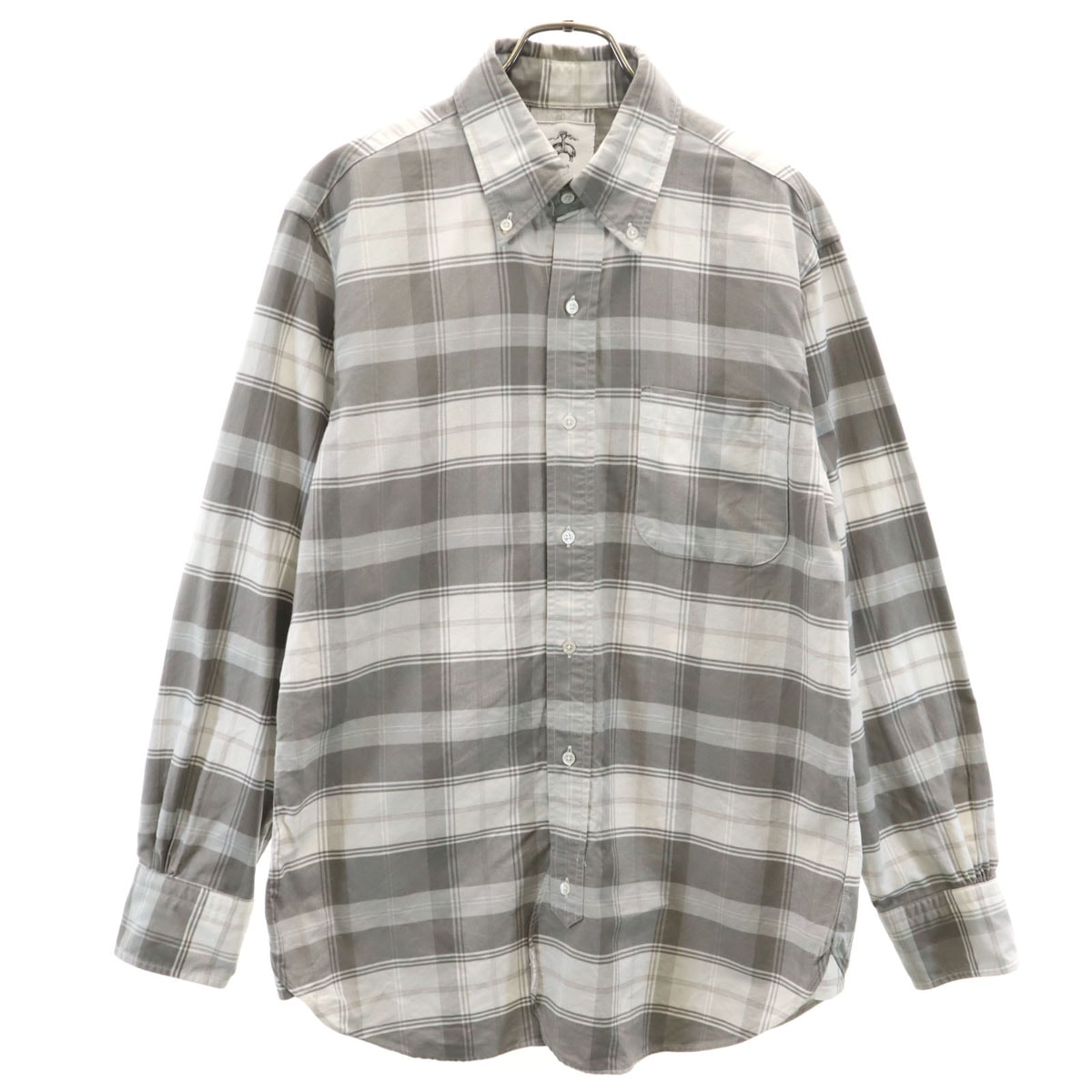 Brooks Brothers ブルックスブラザーズ チェック柄 長袖 ボタンダウンシャツ グレー系
