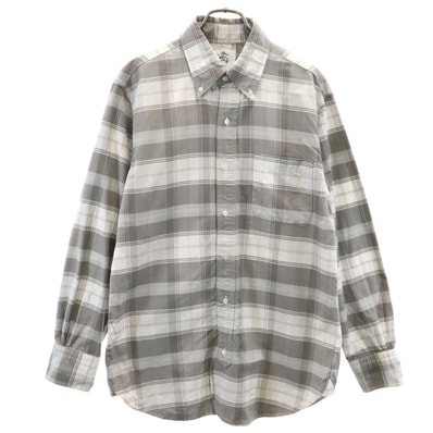 Brooks Brothers ブルックスブラザーズ チェック柄 長袖 ボタンダウンシャツ グレー系