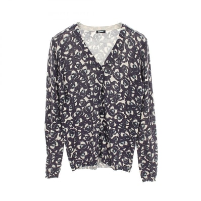 ジルサンダー JIL SANDER 花柄 Vネック カーディガン 衣料品 トップス シルク コットン レディース ネイビー系 / ベージュ系 【中古】