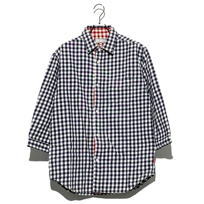 STUSSY Check 3/4 Sleeve Shirt Blue
