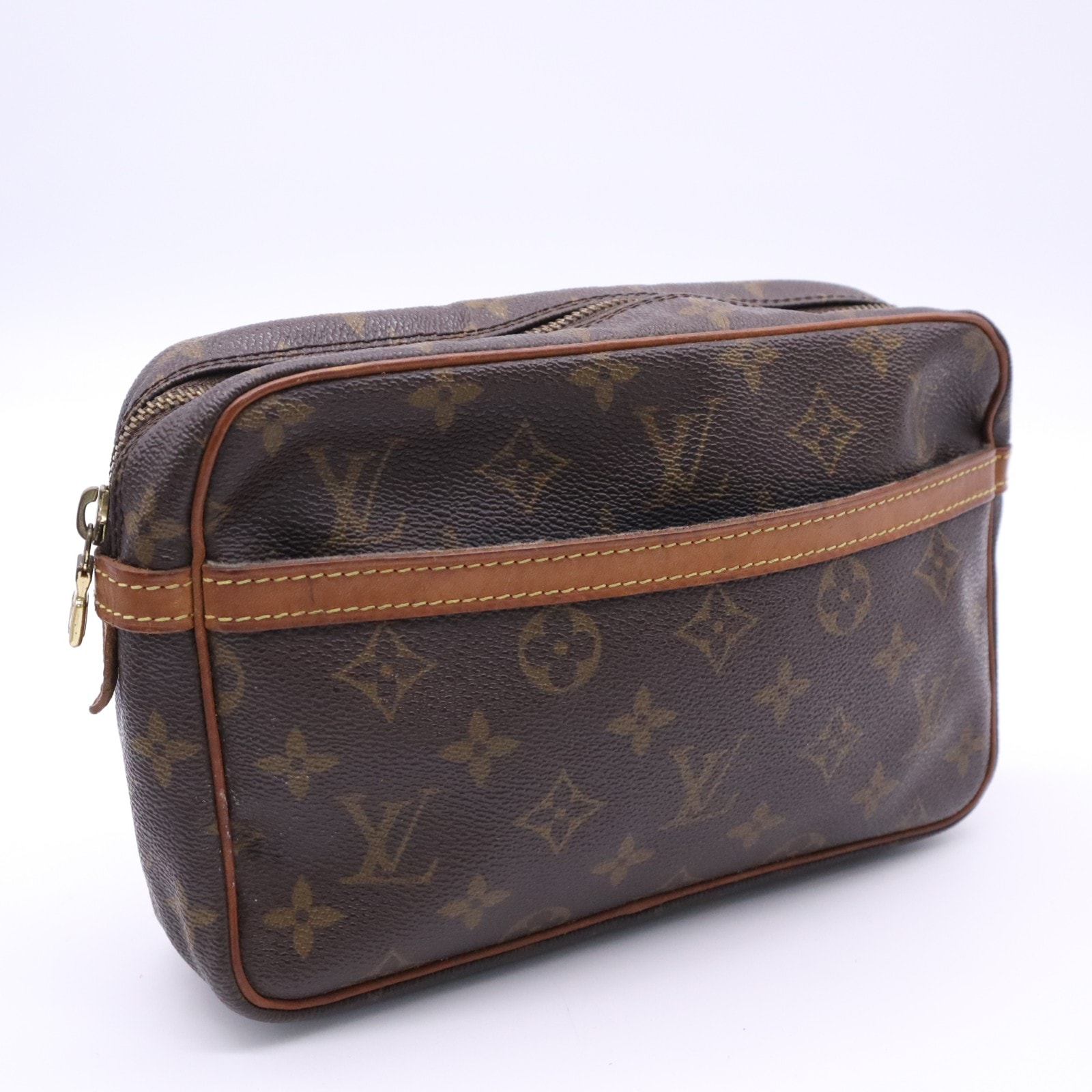 LOUIS VUITTON ルイ・ヴィトン モノグラム コンピエーニュ23 M51847 セカンドバッグ ブラウン ベージュ コーティングキャンバス レザー メンズ