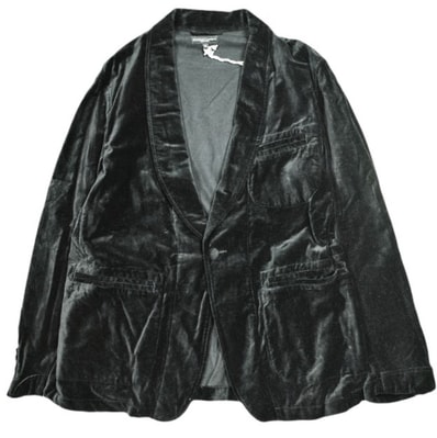 新品 Engineered Garments エンジニアードガーメンツ アメリカ製 SD Jacket – Cotton Velveteen ショールカラー1Bジャケット ベルベット S Black ベロア テーラード シングルディナー アウター g25200
