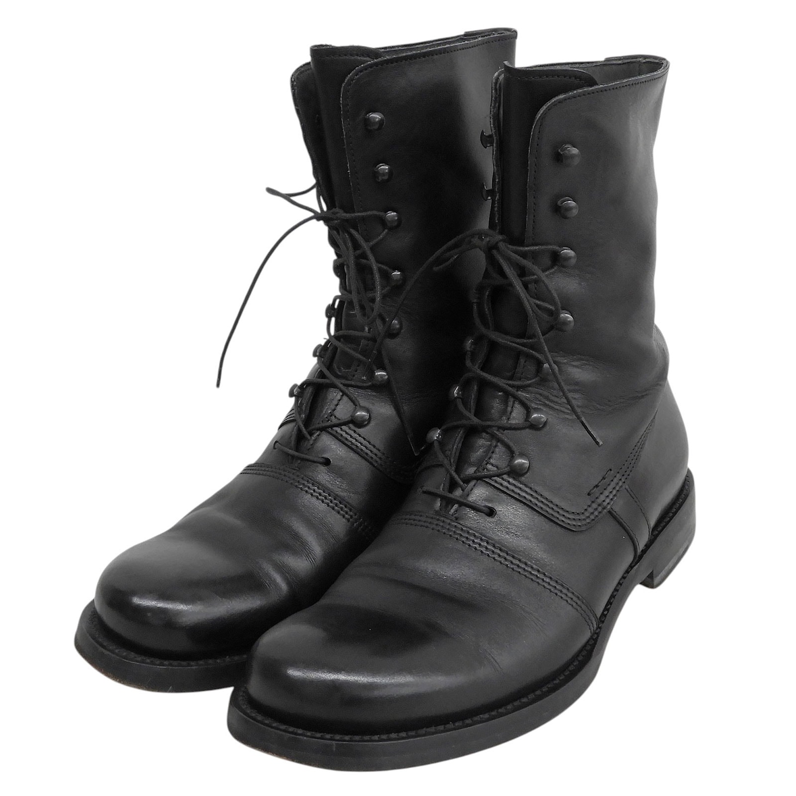 美品 ジルサンダー ブーツ LACE UP LEATHER COMBAT BOOTS