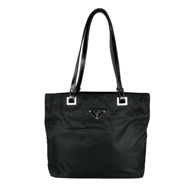 PRADA プラダ 三角ロゴ トートバッグ ナイロン ブラック レディース【中古】