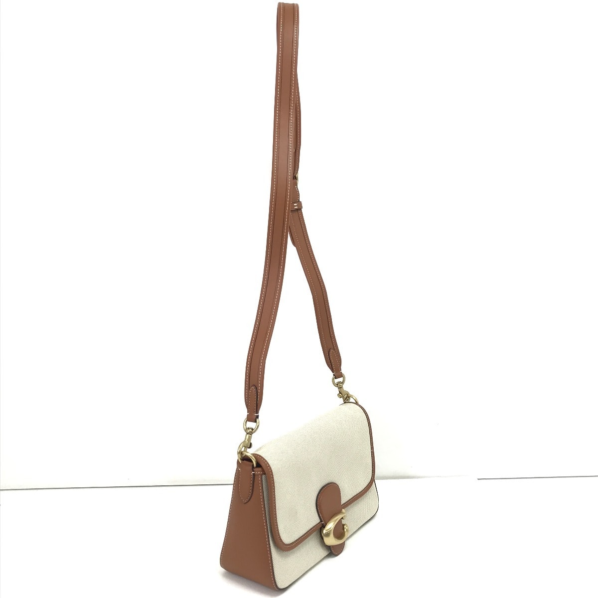 COACH コーチ ショルダーバッグ キャンバス ストラップ1つ欠品 CS717 アイボリー