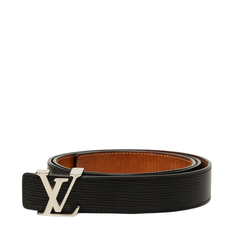ルイ ヴィトン エピ サンチュール LV イニシャル ベルト サイズ90/36 M9604 ブラック レザー メンズ LOUIS VUITTON 中古
