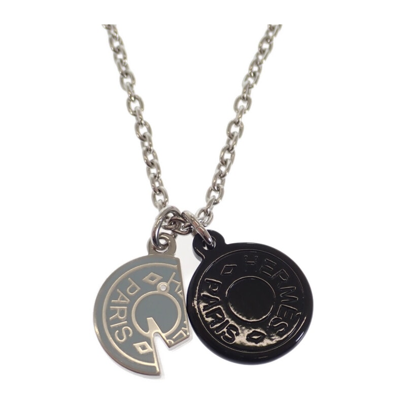 エルメス HERMES カルーゼル  H077325 ネックレス メタル バッファローホーン ブラック ブルー シルバー レディース メンズ【中古】【SAランク】