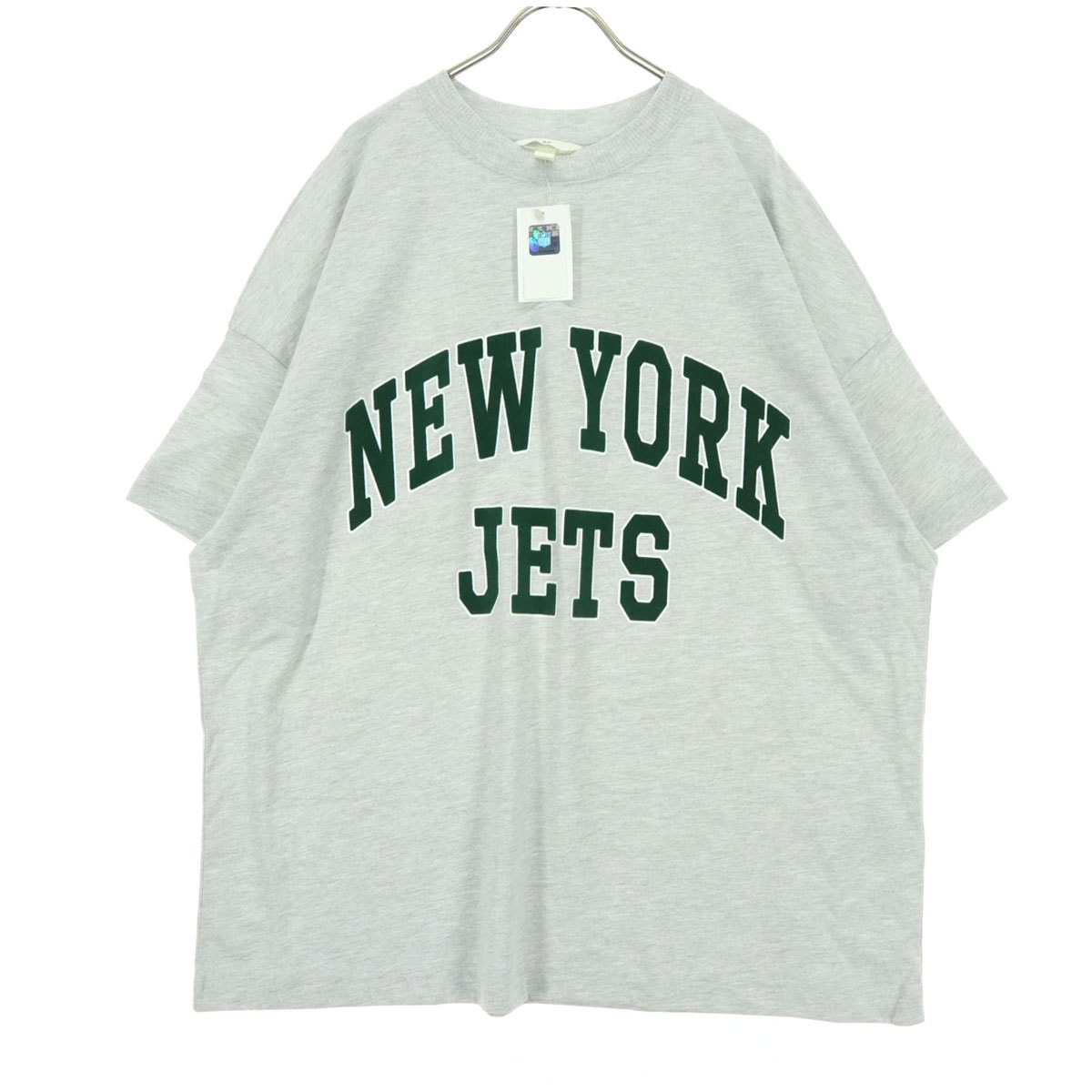 H&M エイチアンドエム ニューヨーク・ジェッツ 半袖 Tシャツ L グレー オーバーサイズ