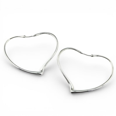 極美品 ティファニー オープンハート ピアス シルバー レディース