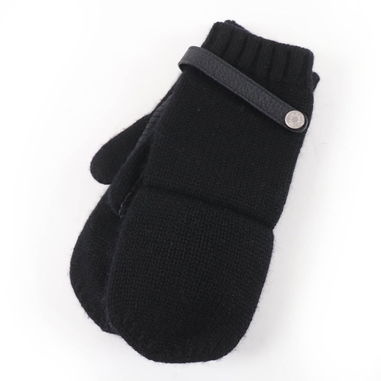 未使用品 エルメス 手袋 ボルチモア ミトン ブラック レディース S