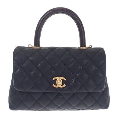 シャネル CHANEL ココハンドル XS A92990 ハンドバッグ キャビアスキン ブラック ゴールド金具 レディース【中古】【Aランク】