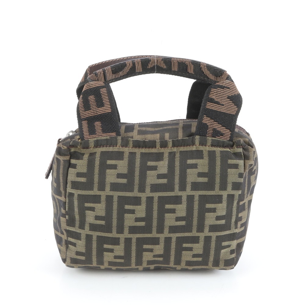 ■美品 フェンディ ズッカFF 26541 ハンドバッグ レザー×ナイロン