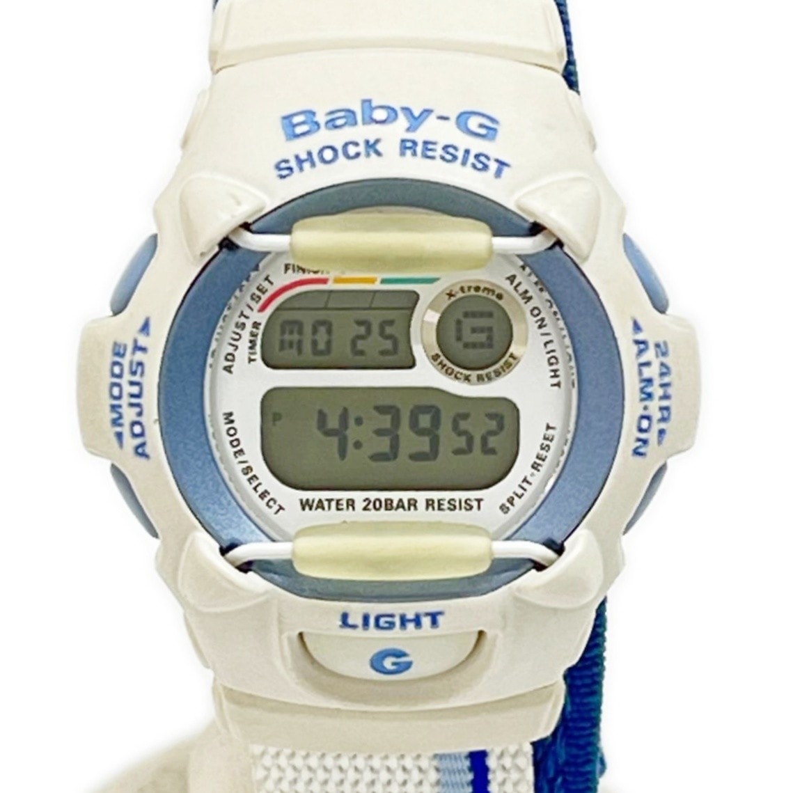 CASIO カシオ 腕時計 Baby-G クォーツ 本体のみナイロン ホワイト ライトブルー  BGX-110