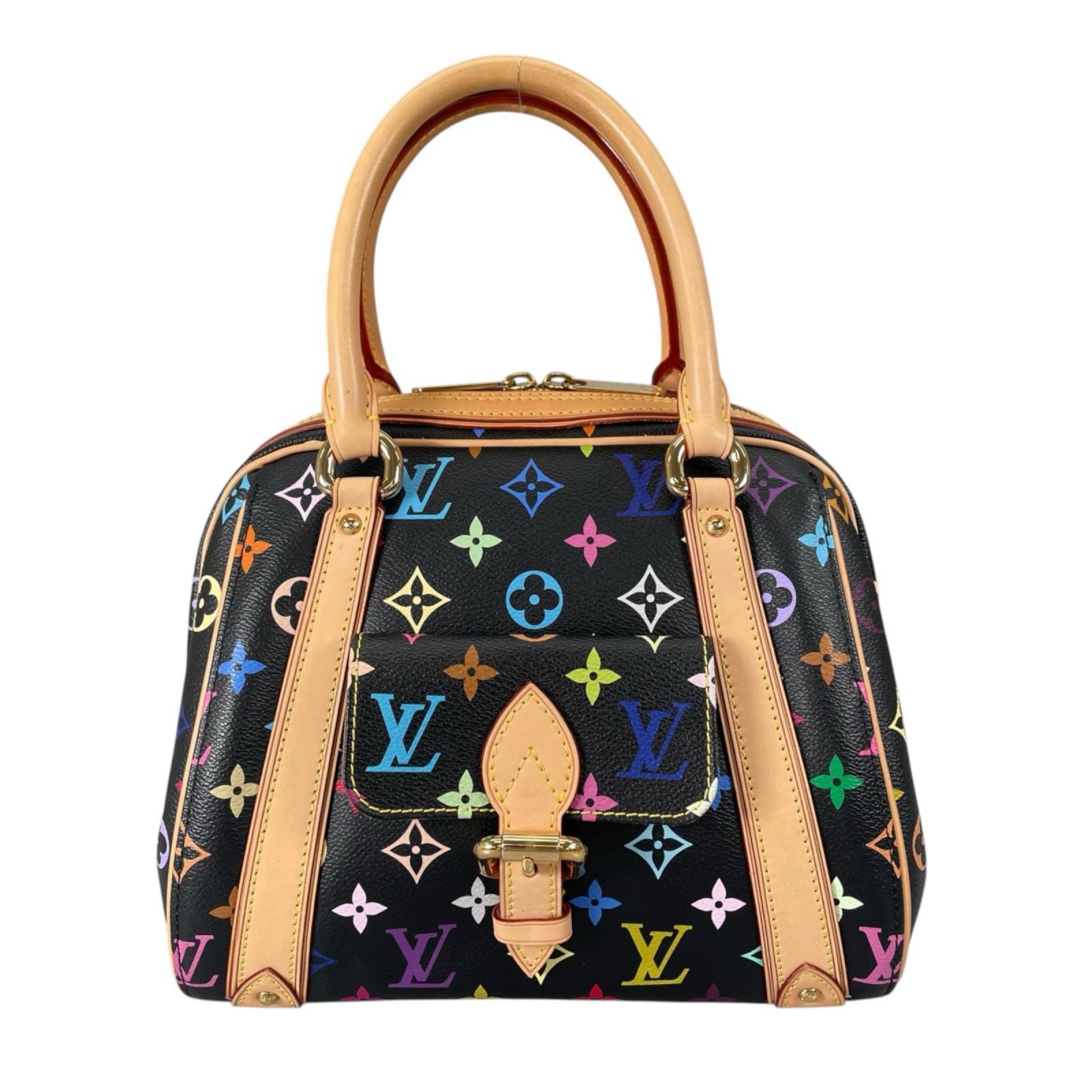ルイヴィトン プリシラ モノグラムマルチカラー ハンドバッグ モノグラムマルチカラー M40097 ブラック レディース LOUIS VUITTON 中古