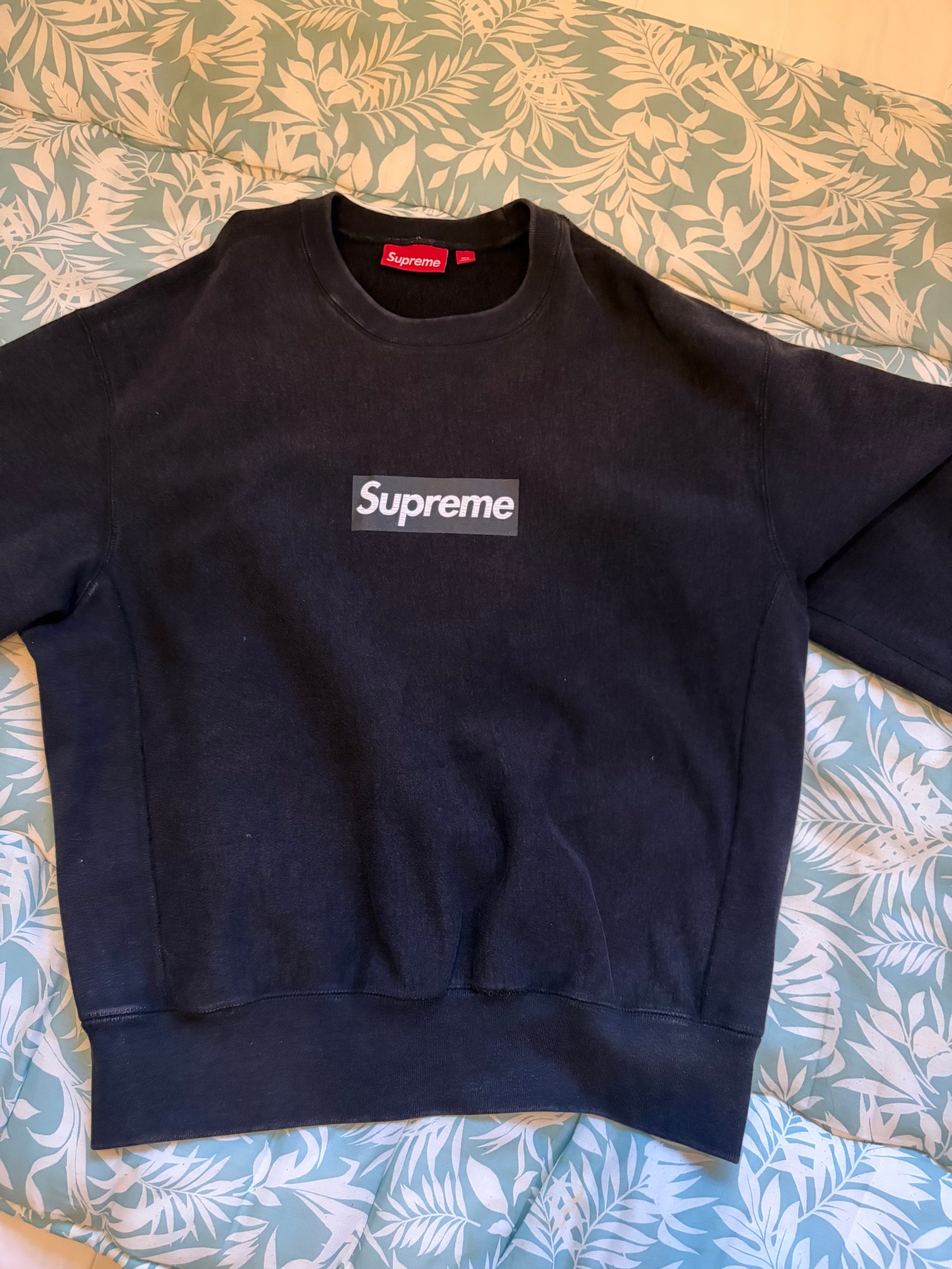 Supreme Washed Box Logo Crewneck "Black"