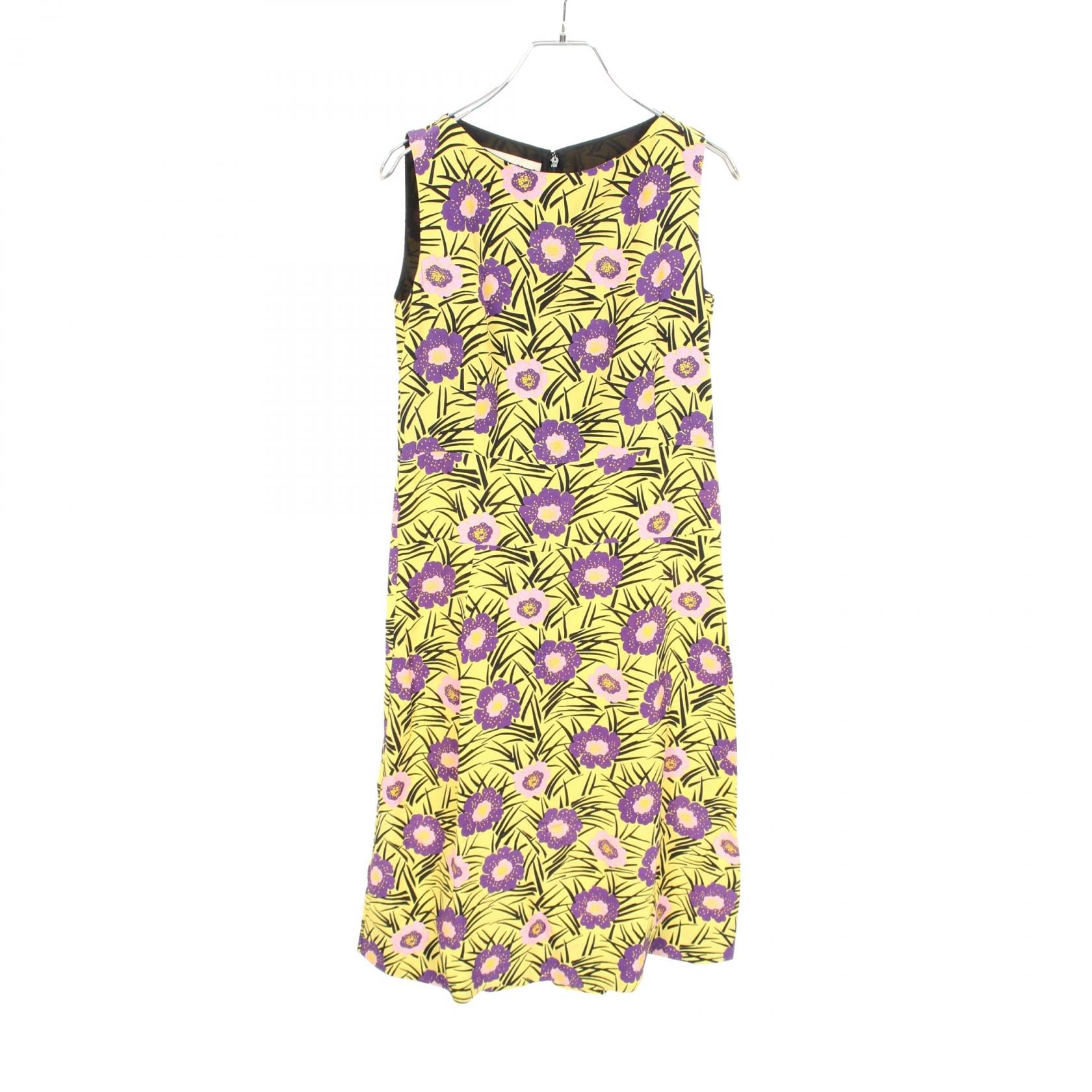マルニ MARNI ノースリーブ 花柄 ワンピース 衣料品 トップス レーヨン レディース イエロー系 / マルチカラー ABMAT34TUYTV448 【中古】