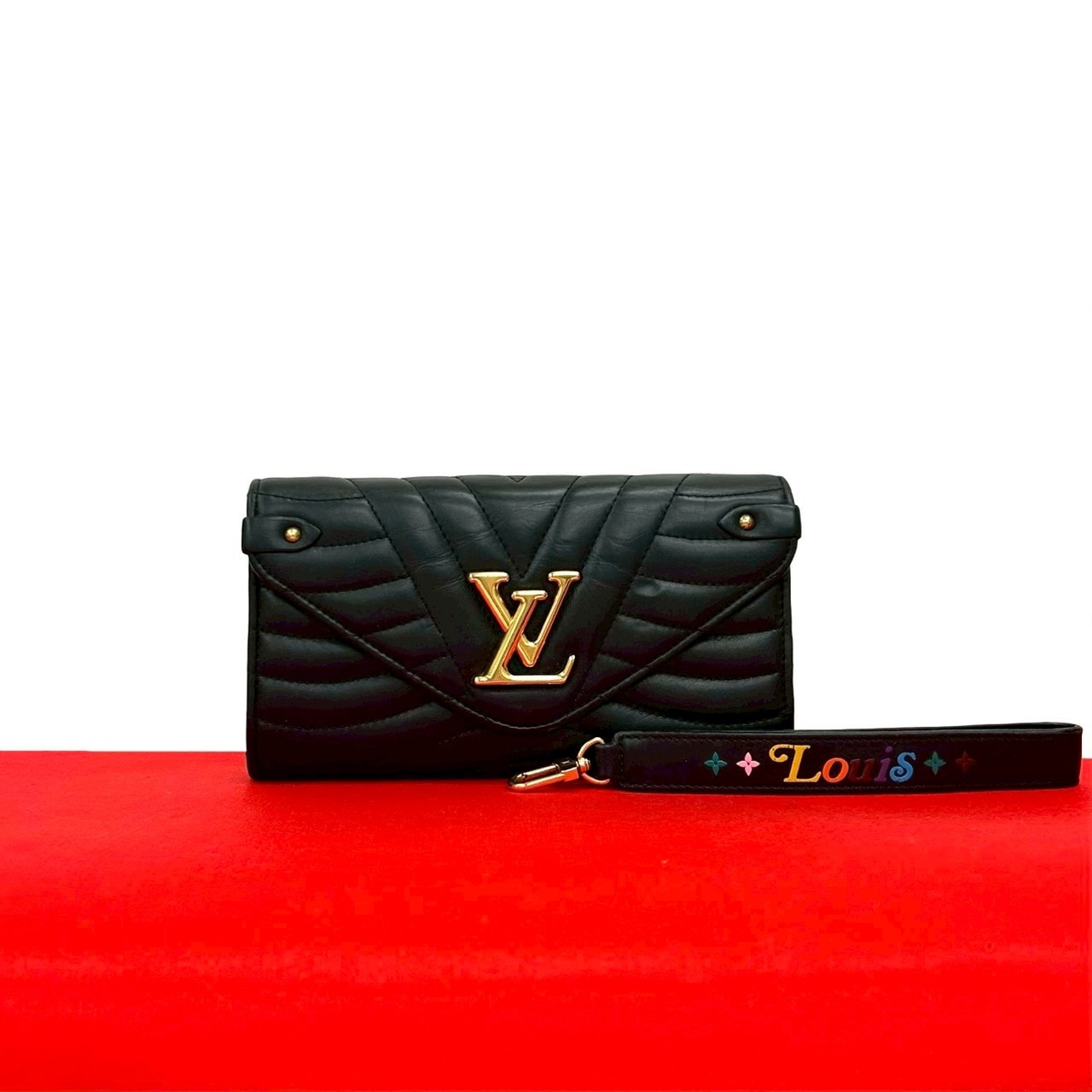 LOUIS VUITTON ルイヴィトン ニューウェーブ ロング ウォレット レザー 長財布 ブラック
 22683