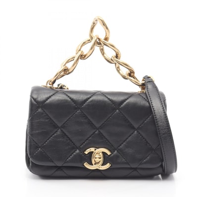 シャネル CHANEL ミニマトラッセ 2WAY ショルダーバッグ バッグ ラムスキン(羊革) レディース ブラック系 AS3365 【中古】