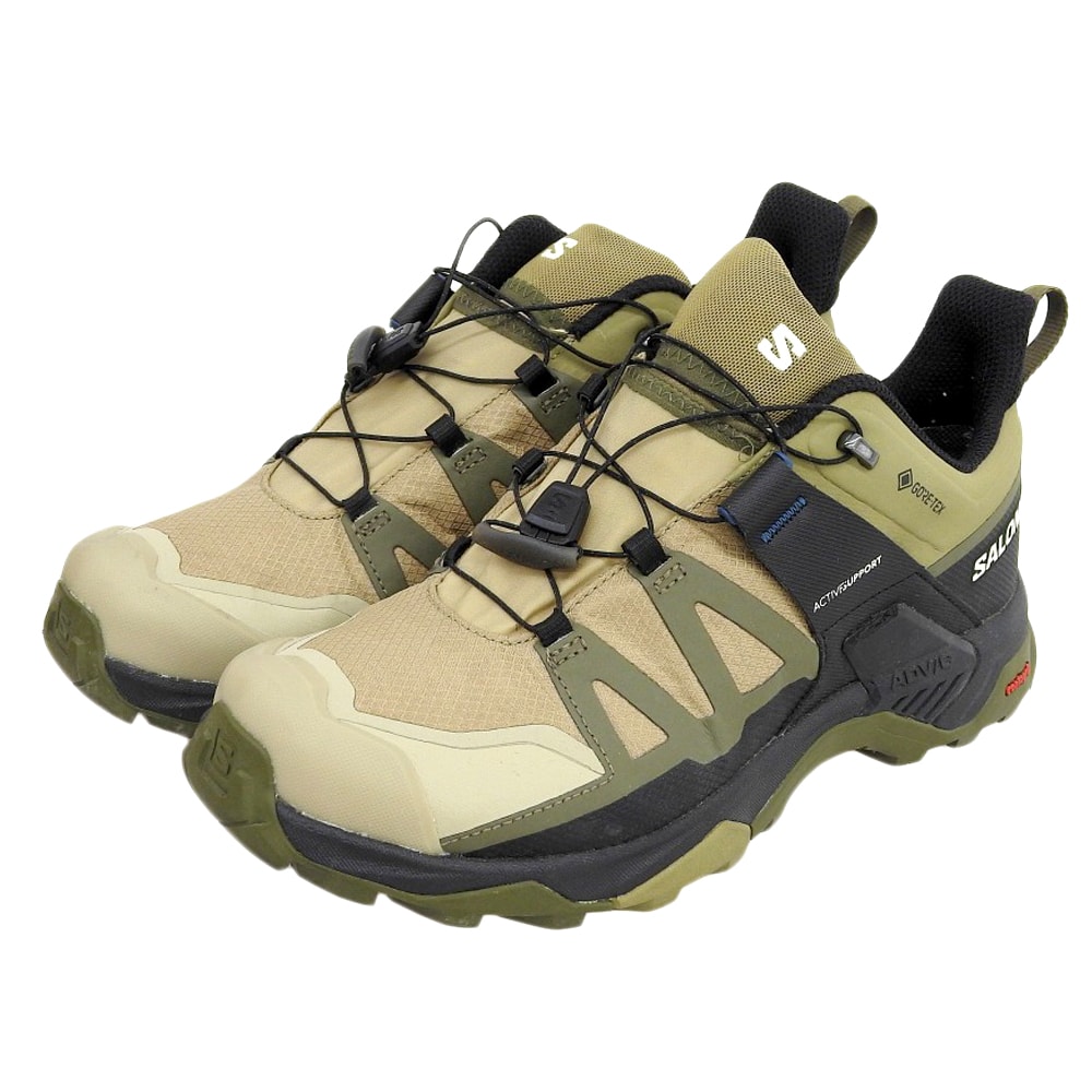 サロモン X Ultra 4 ゴアテックス スニーカー シューズ メンズ Slate Green Olive Night Black カーキ 27cm 474529 8.5(UK)