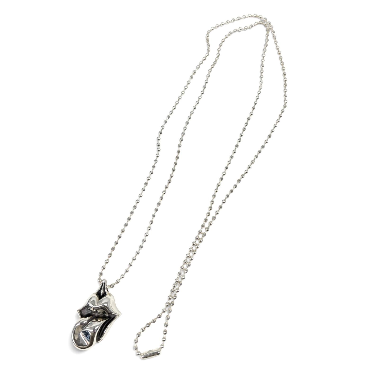 CHROME HEARTS 極美品 クロムハーツ CHARM LT チャーム リップアンドタン ボールチェーン ネックレス インボイス・袋付属 ペンダントトップ クロム アクセ Aランク 中古 鑑定済 クロムアクセ