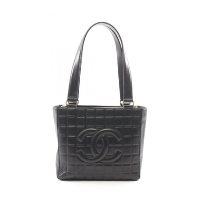 シャネル CHANEL チョコバー トートバッグ バッグ ラムスキン(羊革) レディース ブラック系 【中古】