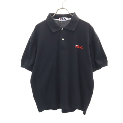 FILA フィラ 半袖 ポロシャツ M ブラック 鹿の子地