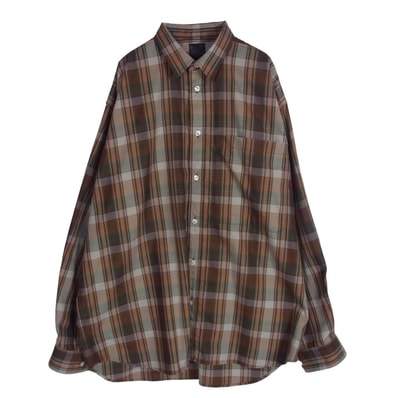 DAIWA PIER39 ダイワピア 長袖シャツ 22AW BE-85022W TECH REGULAR COLLAR SHIRTS チェック柄 テック レギュラーカラー 長袖シャツ ブラウン系 M【中古】