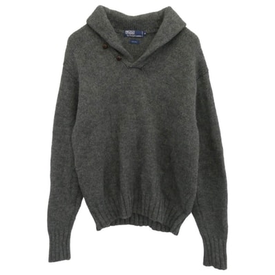 POLO RALPH LAUREN ポロ・ラルフローレン ニット 90s 00s ショールカラー ウール ニット セーター グレー系 XL【中古】