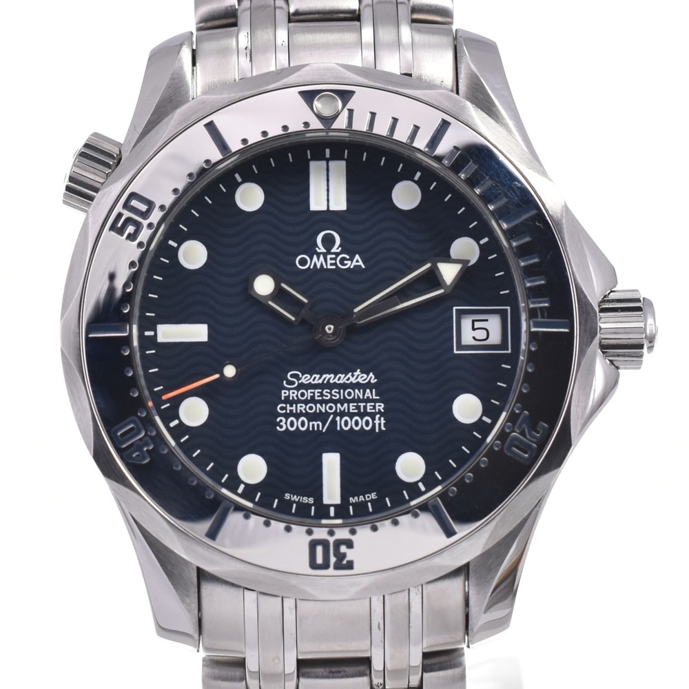オメガ OMEGA 2552.80 シーマスター プロフェッショナル 300M ネイビー 自動巻き ボーイズ 美品 腕時計 J#147927