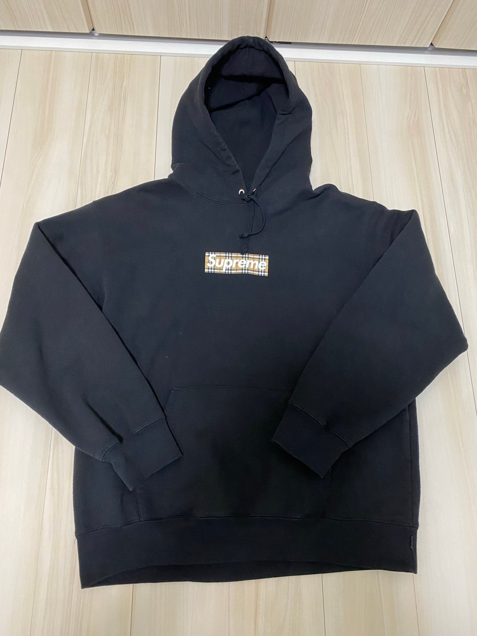 Supreme x Burberry Box Logo Hooded Sweatshirt "Black"