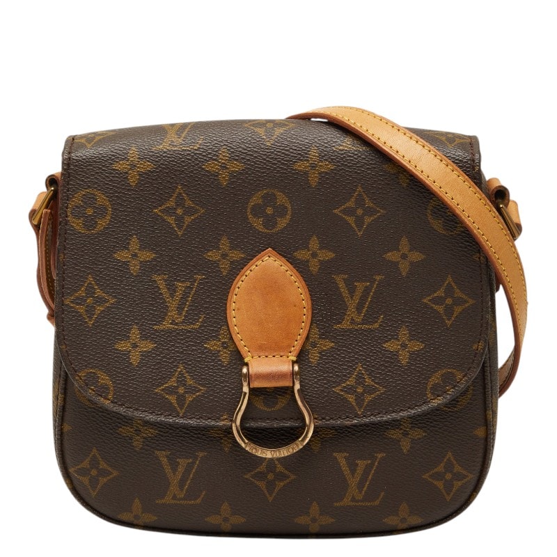 ルイ ヴィトン モノグラム サンクルーMM 斜め掛け ショルダーバッグ M51243 ブラウン PVC レザー レディース LOUIS VUITTON 【中古】