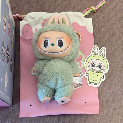 POP MART THE MONSTERS (LABUBU) Exciting Macaron Plush Series GREEN GRAPE