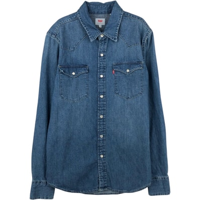 古着 リーバイス Levi's 長袖 デニムウエスタンシャツ メンズS相当/eaa652160