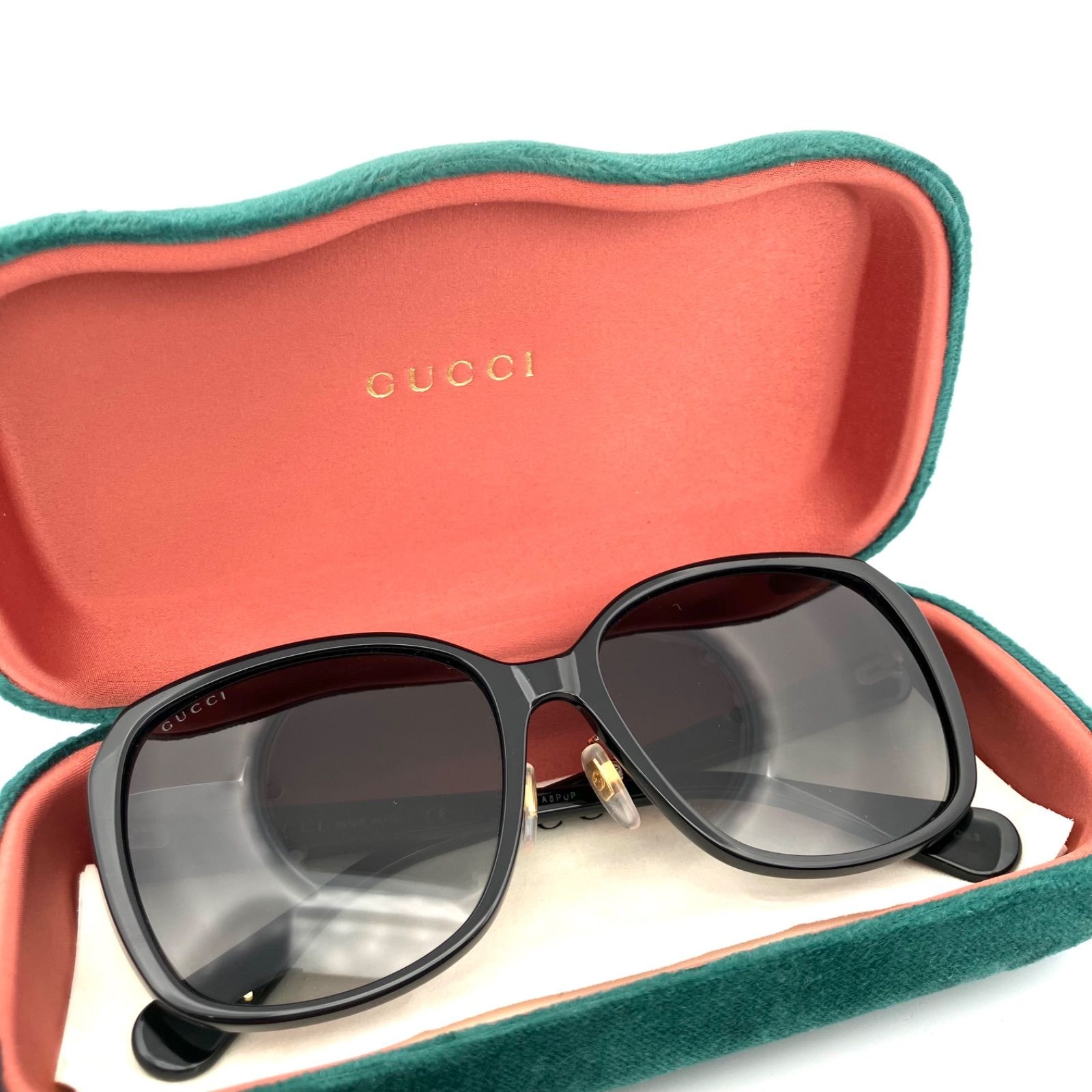 【鑑定済み】正規品 GUCCI グッチ サングラス インターロッキングG ブラック GG0371SK 001 グラデーション レディース
