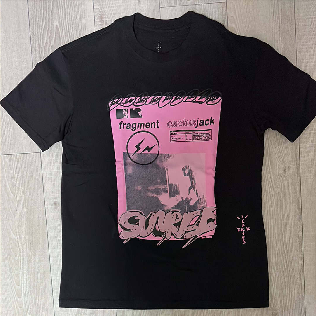 Travis Scott Cactus Jack For Fragment Pink Sunrise Tee "Black"