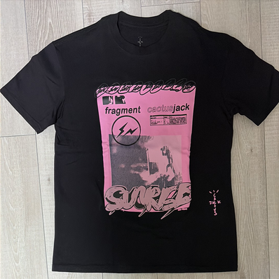 Travis Scott Cactus Jack For Fragment Pink Sunrise Tee "Black"