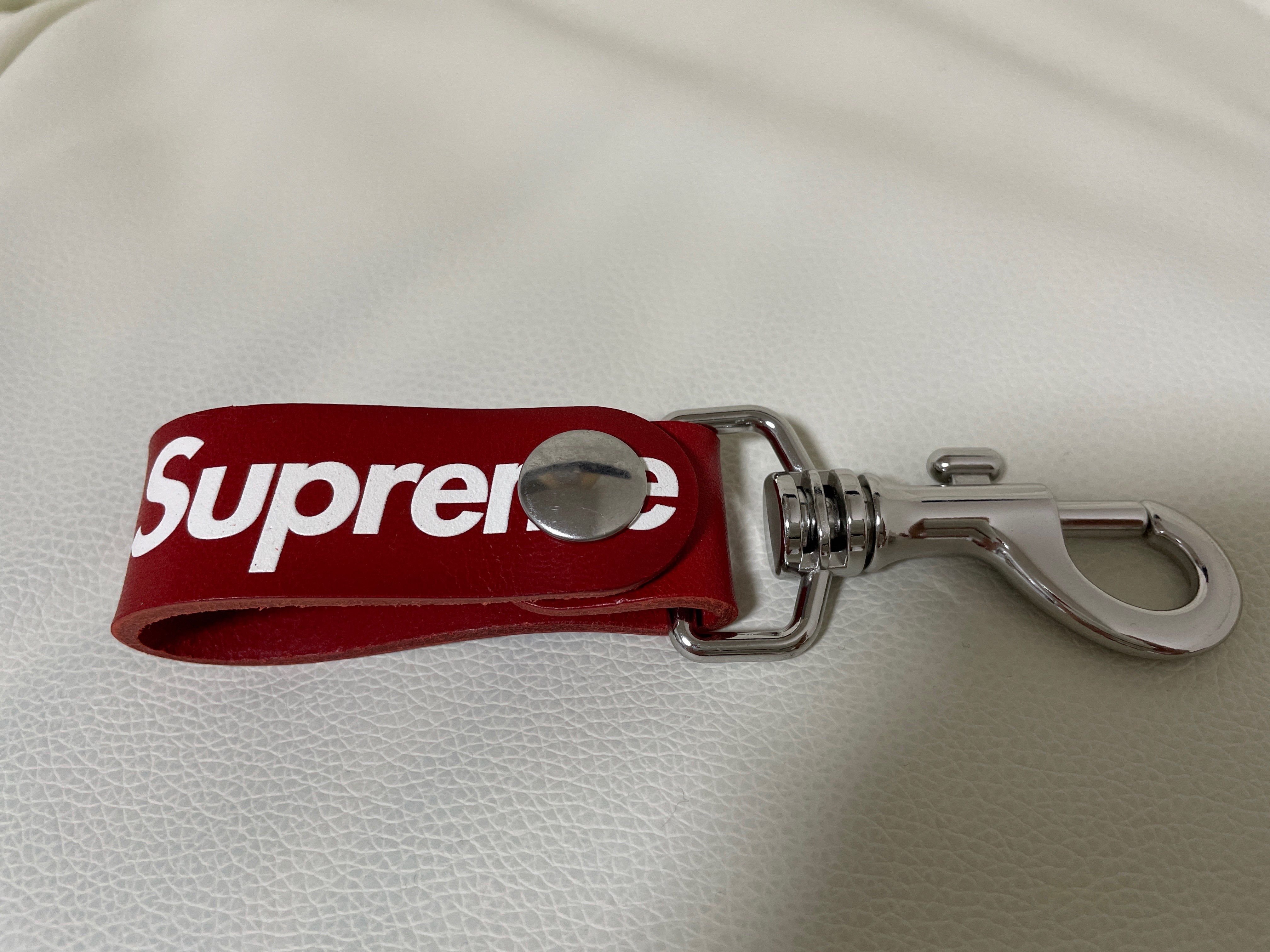 Supreme Leather Key Loop "Red"